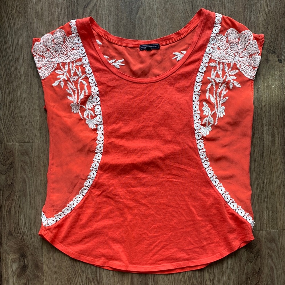 Anthropologie One.September Oversized Flowy Embroidered Top